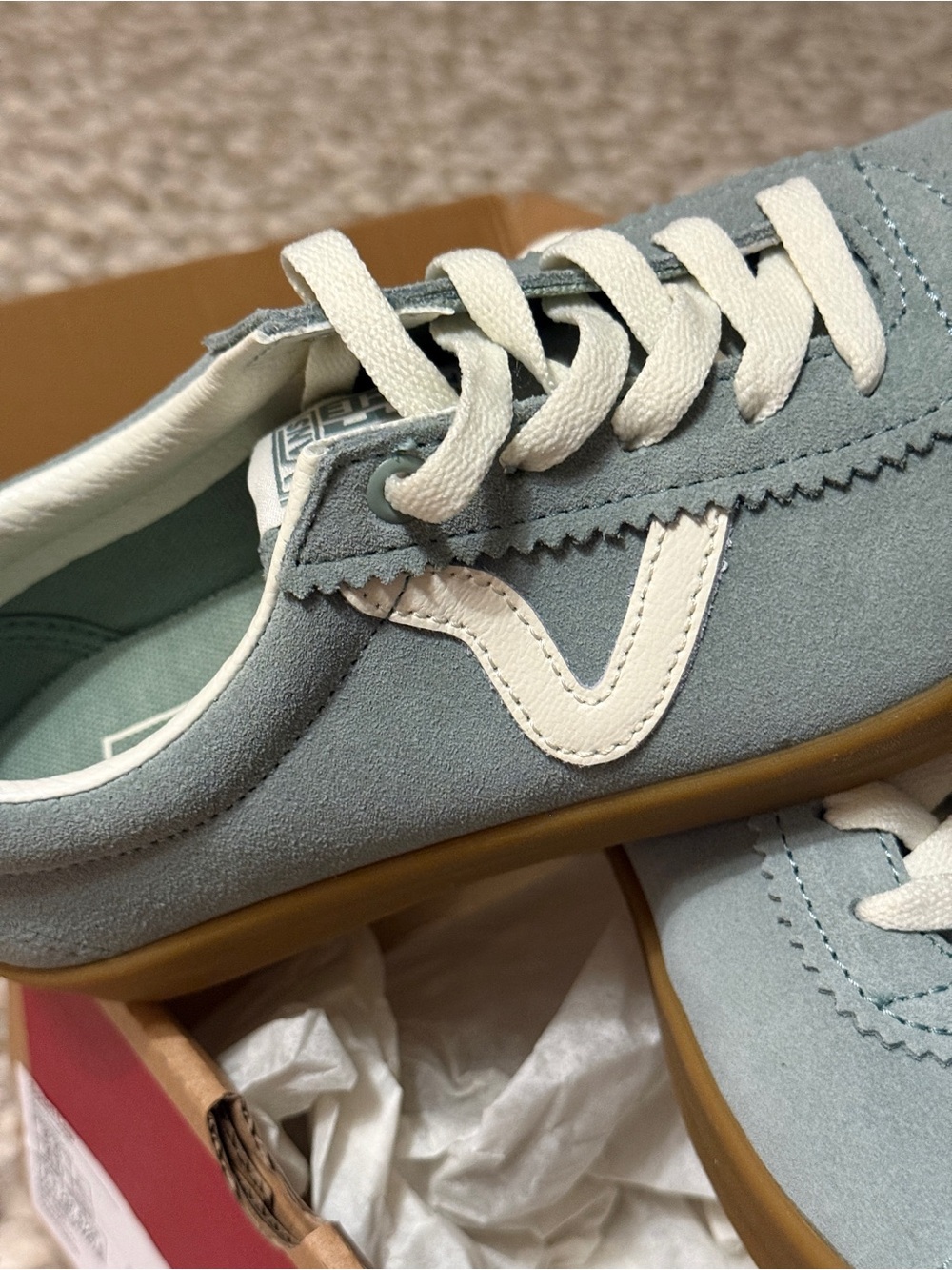 Vans Low Top Sneakers in Seafoam Green with White Stripe